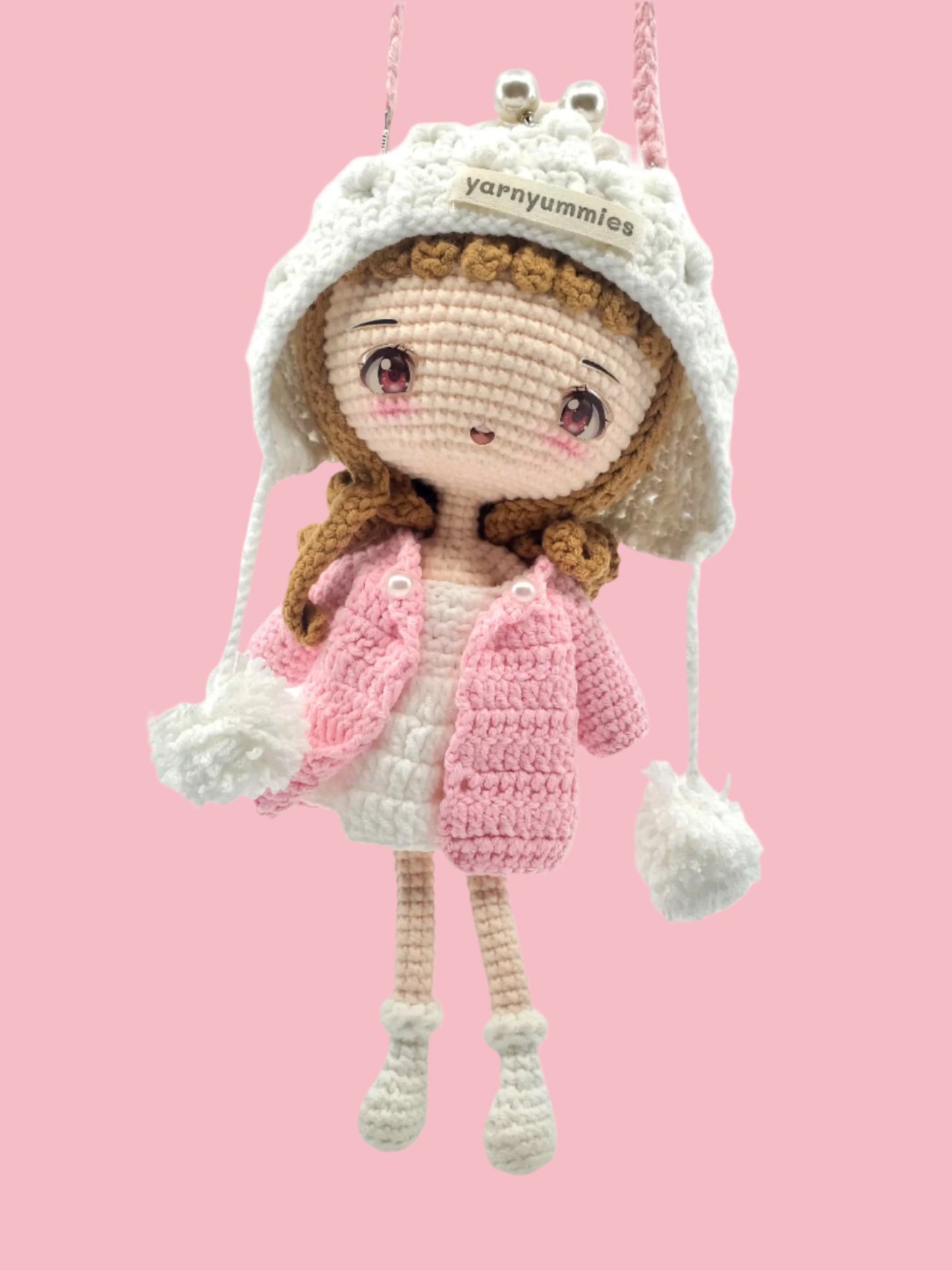 Crossbody Lady Doll Mini Purse - Blonde (Pink)