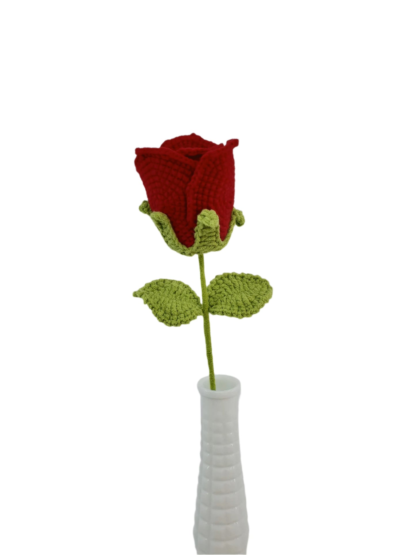 Crochet Flower - Large Red Rose (Wine Glass Shape)