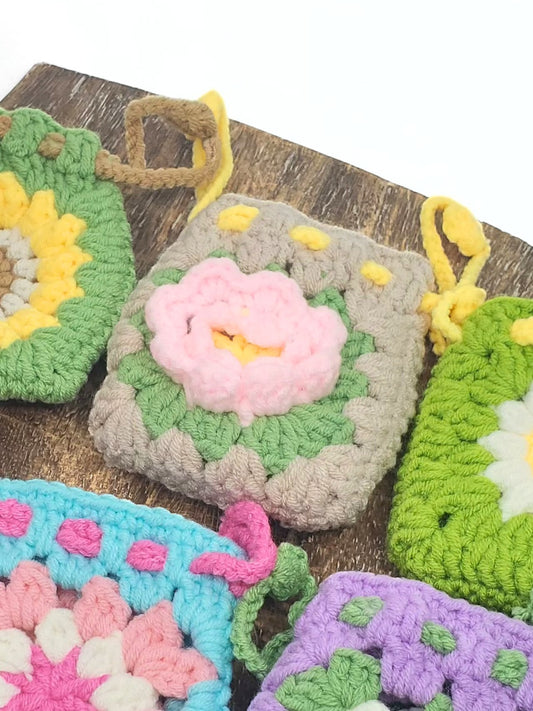 Floral Mini Coin Purse - Beige & Pink