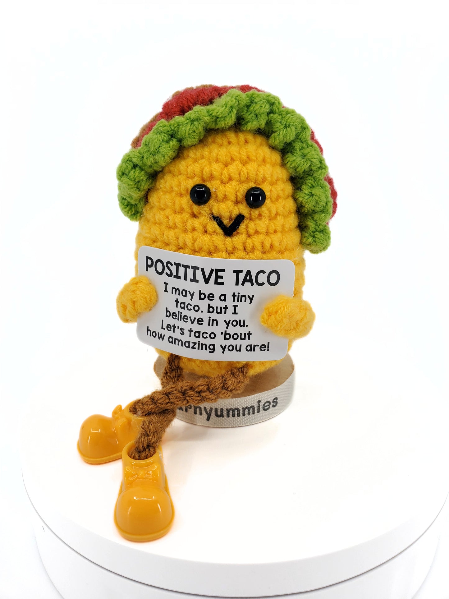 Taco 'Bout Positivity – Mini Taco Amigurumi with Stand