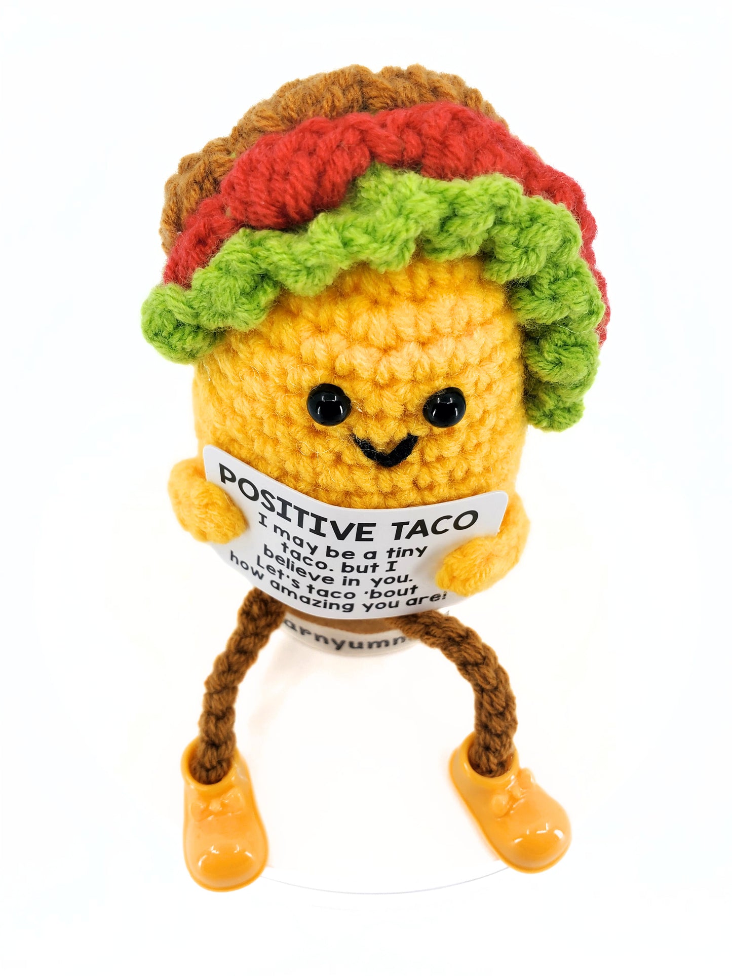 Taco 'Bout Positivity – Mini Taco Amigurumi with Stand