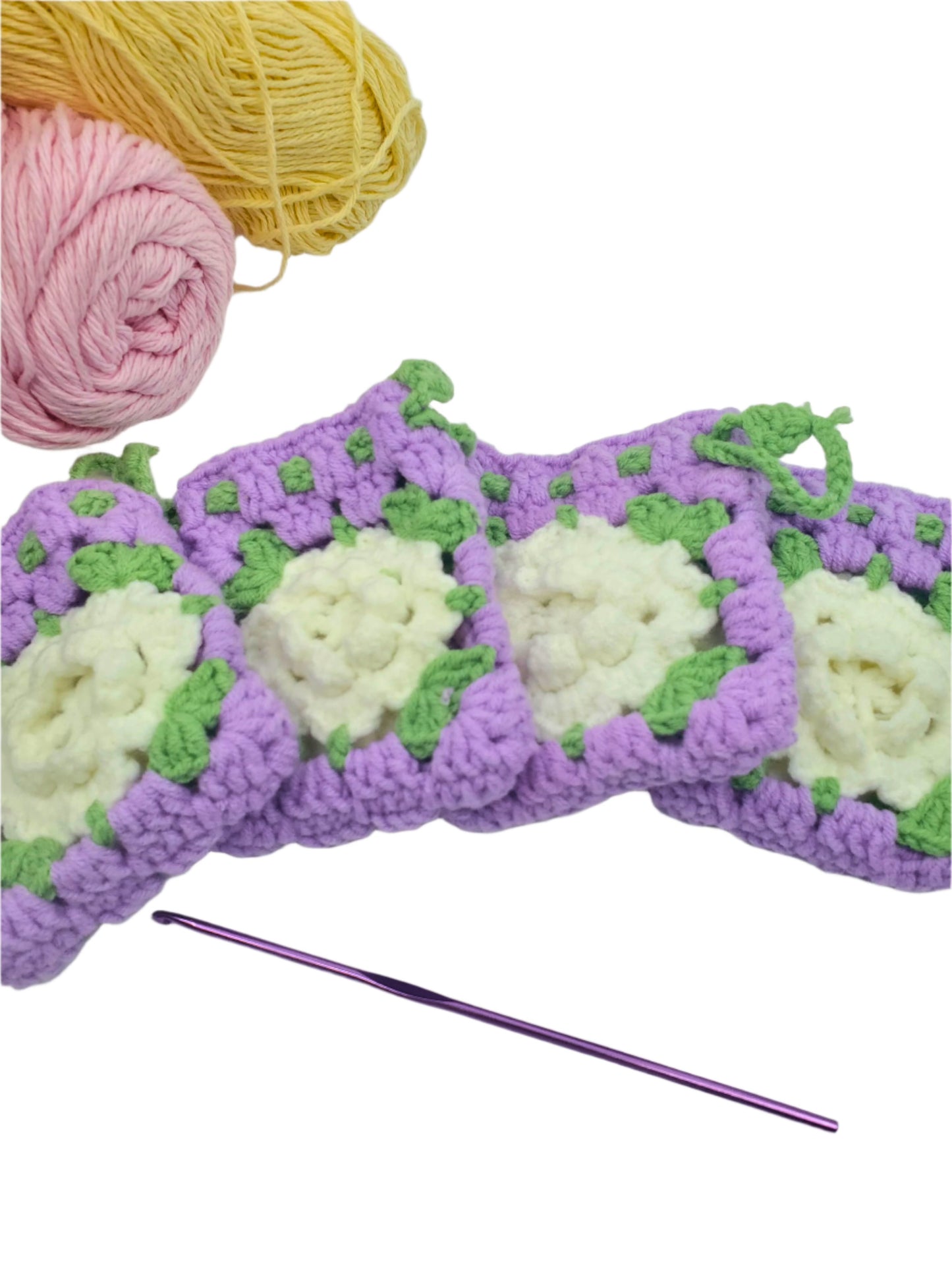 Floral Mini Coin Purse - Lavender & White