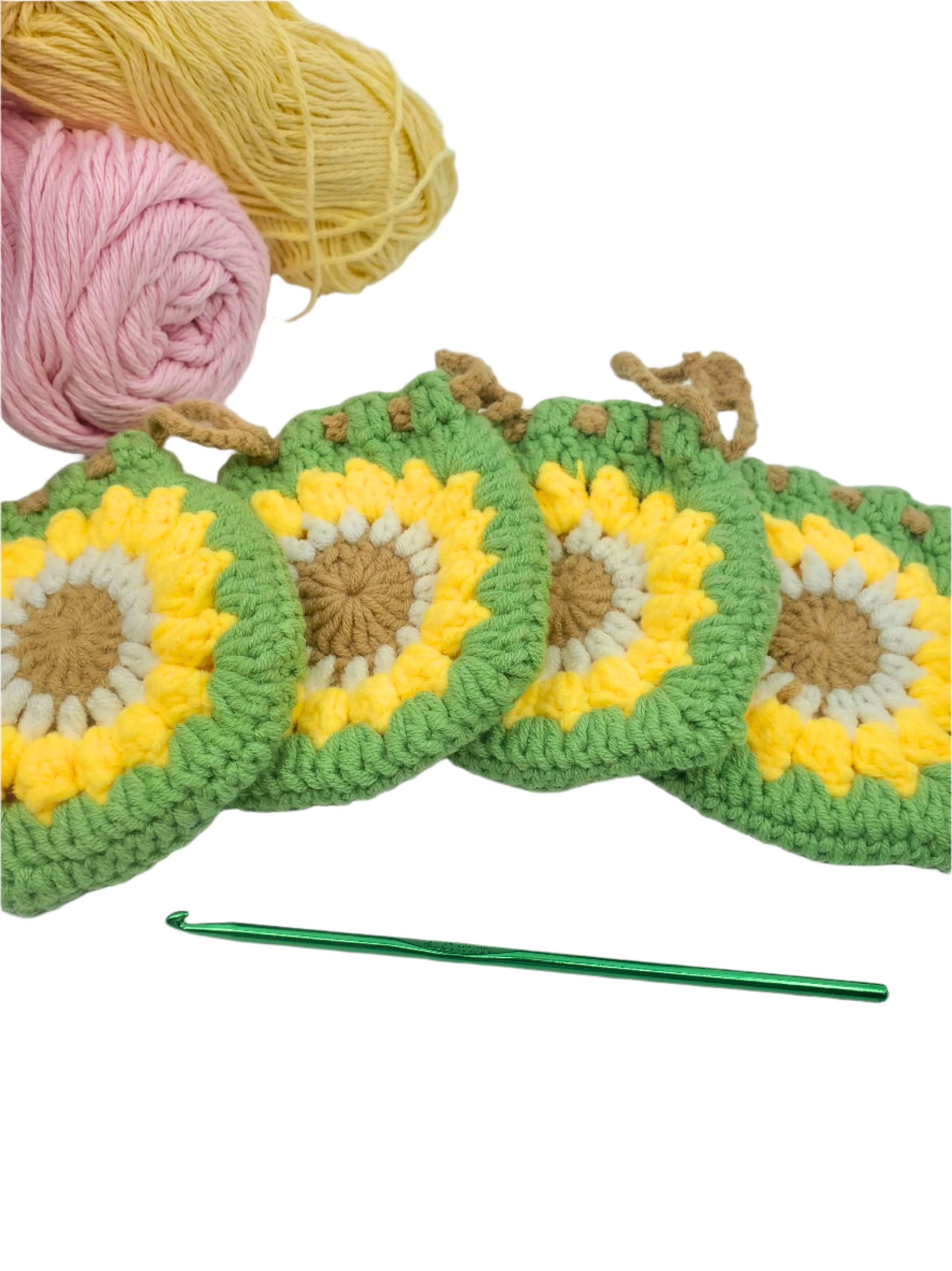 Floral Mini Coin Purse - Green & Yellow