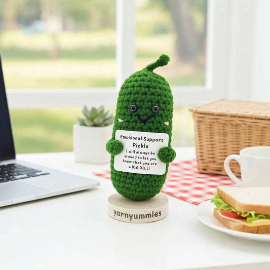 Emotional Support Pickle — Handmade "You're a Big Dill" Desk Buddy
