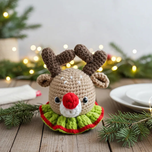 Reindeer Head Amigurumi Ornament – Cozy, Classic & Full of Holiday Cheer 🦌🎄