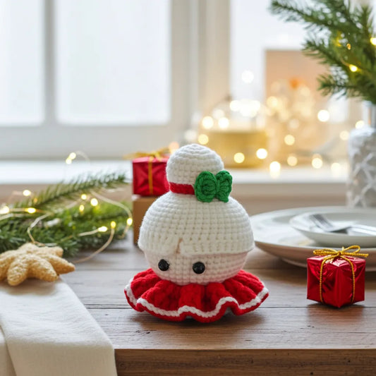 Mrs. Claus Amigurumi Ornament – Soft & Sweet Holiday Charm 👵✨