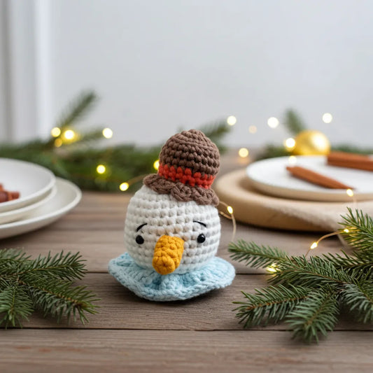 Snowman Head Amigurumi Ornament – Jolly, Jingly & Ready to Delight ⛄🎄