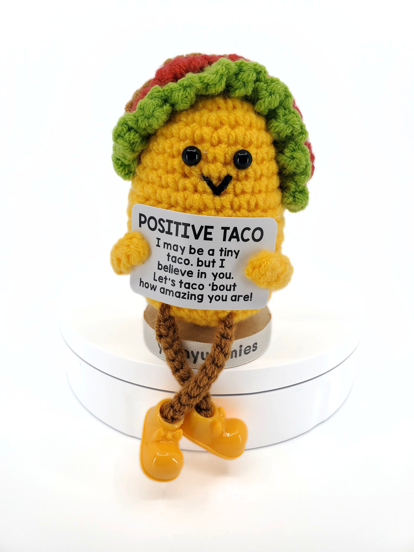 Taco 'Bout Positivity – Mini Taco Amigurumi with Stand