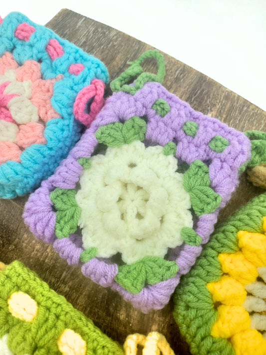 Floral Mini Coin Purse - Lavender & White