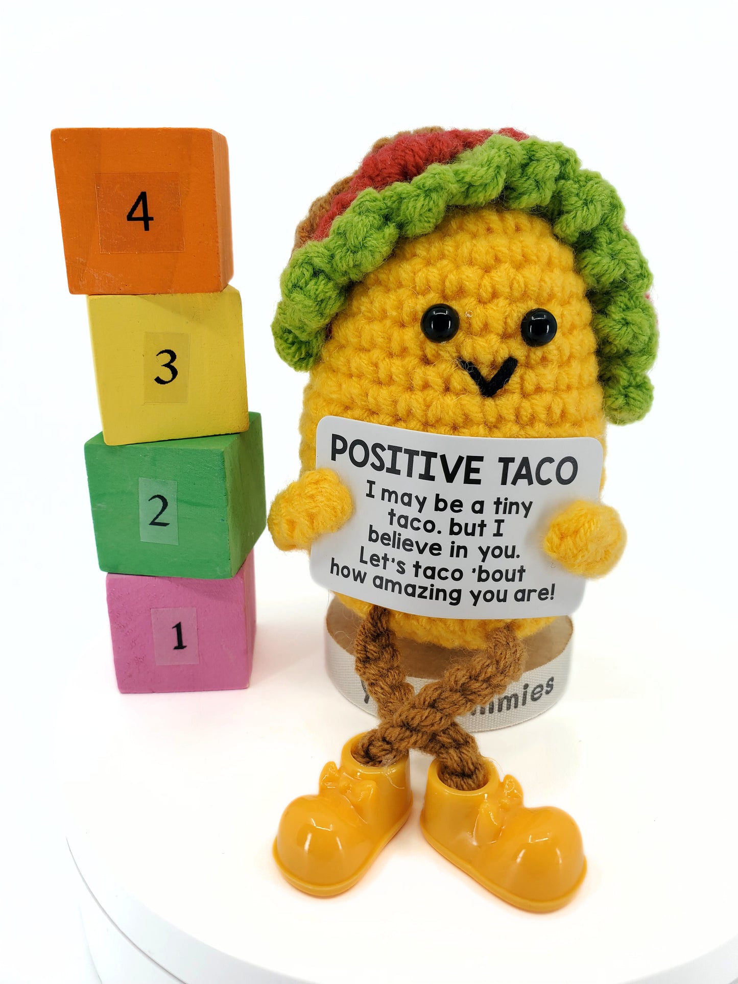 Taco 'Bout Positivity – Mini Taco Amigurumi with Stand