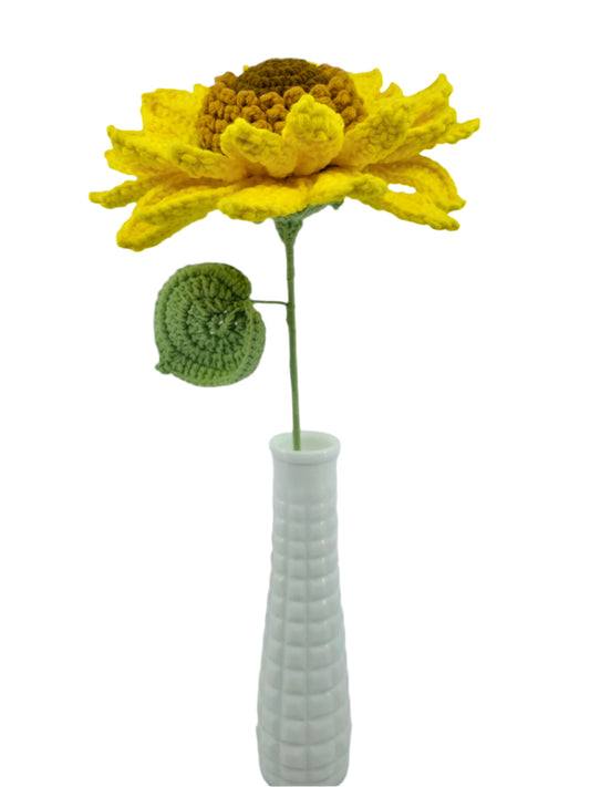 Crochet Flower - Sunflower (Double-Layered, Yellow)