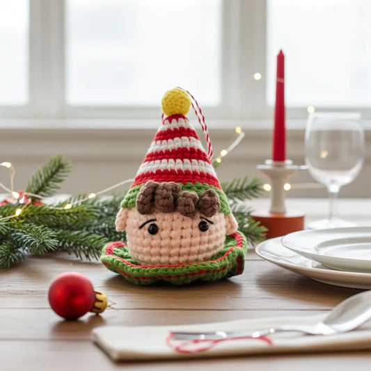 Elf Head Amigurumi Ornament – Jingle All the Way to Joy 🔔
