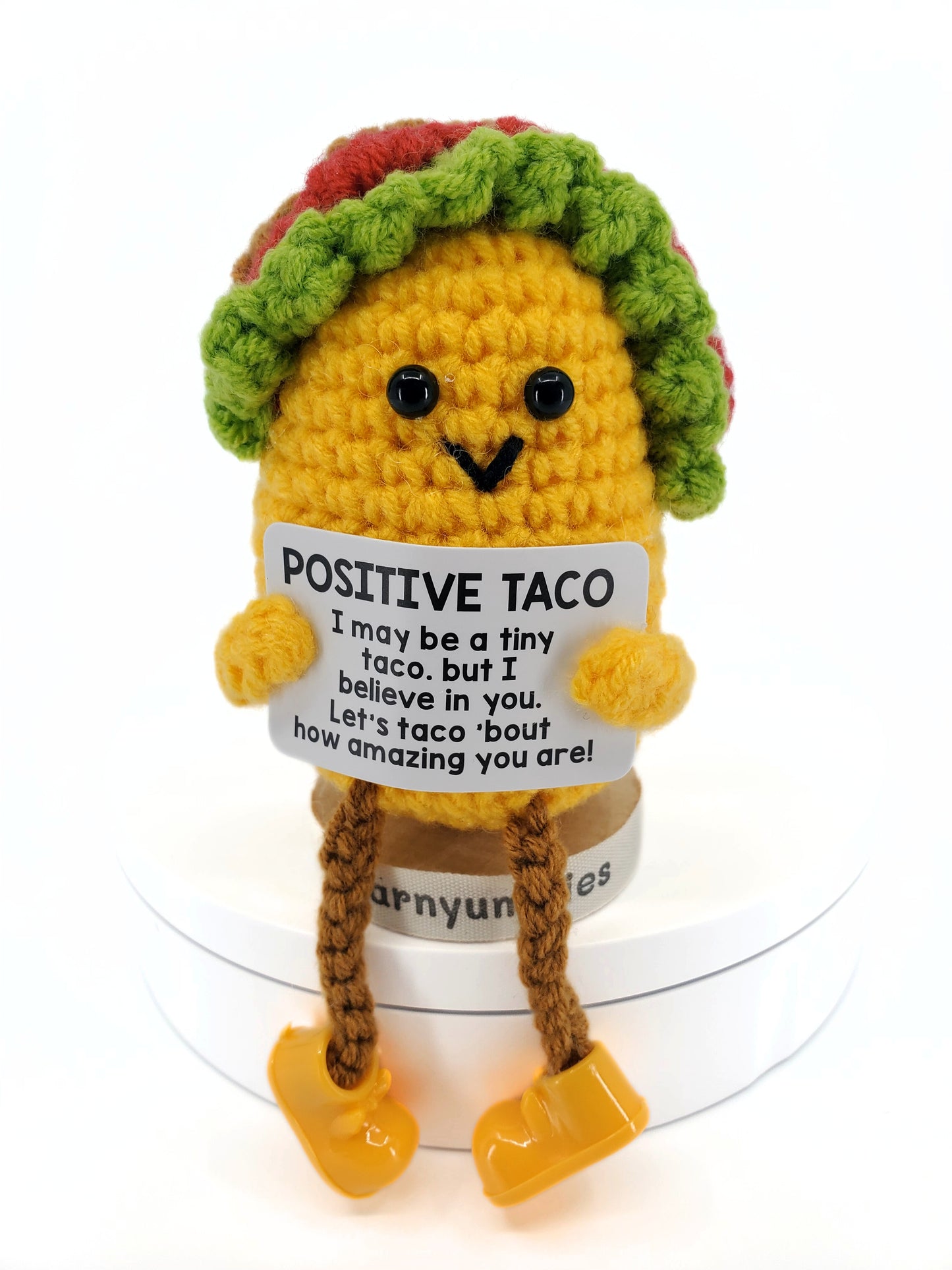 Taco 'Bout Positivity – Mini Taco Amigurumi with Stand