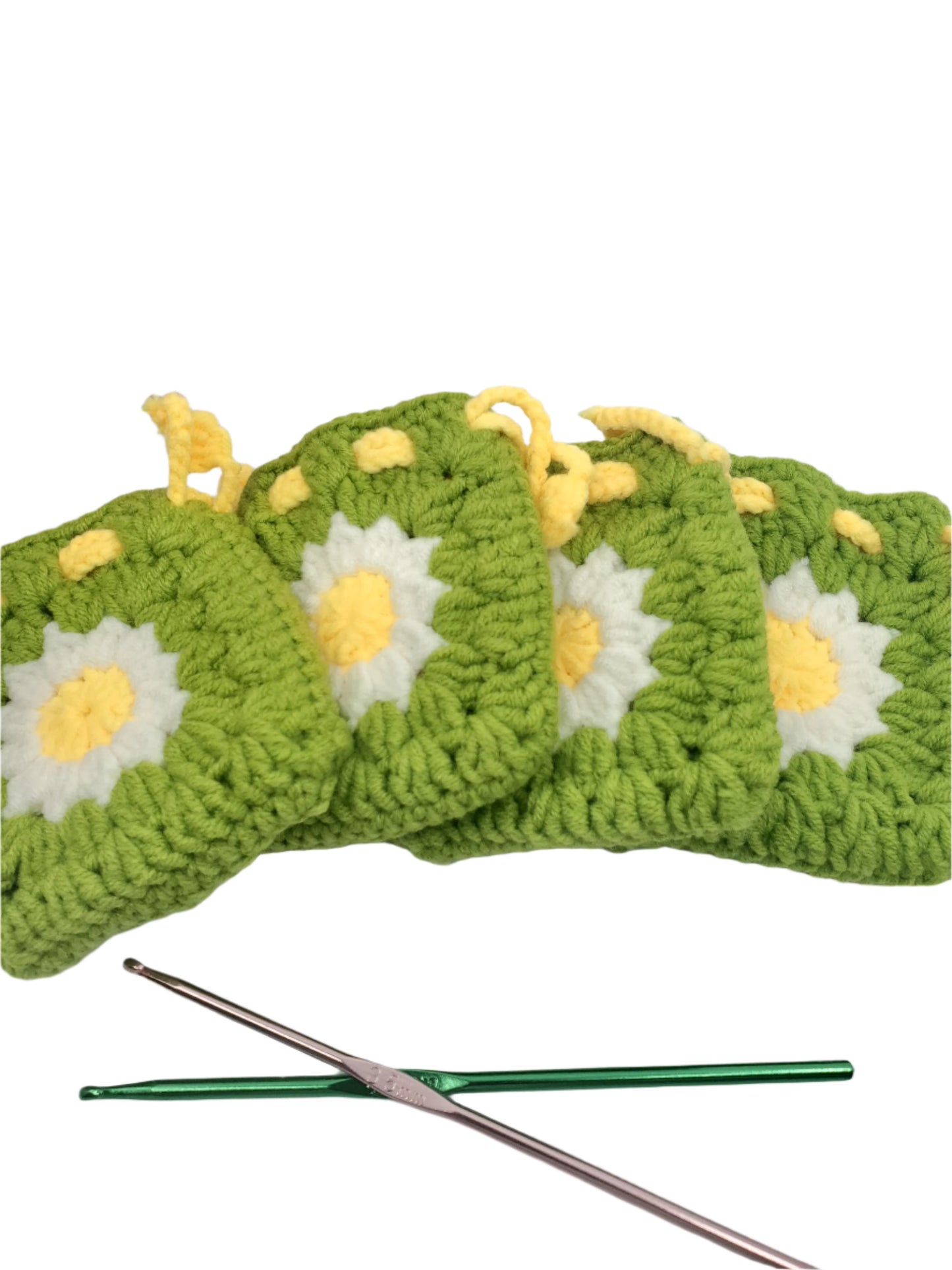 Floral Mini Coin Purse - Green & White