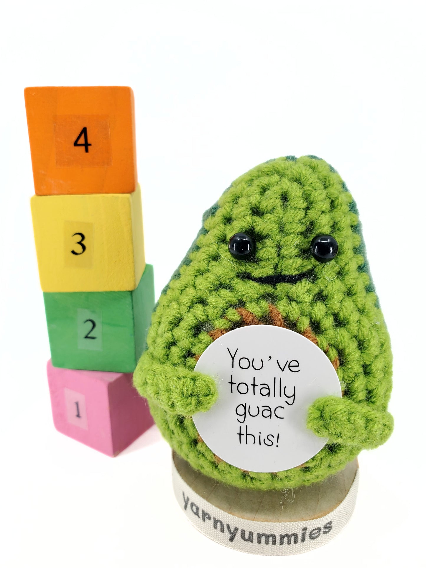 Guac Star – Mini Avocado Amigurumi with Stand