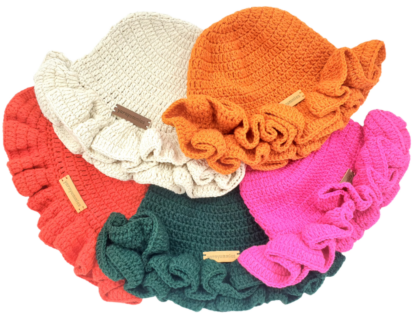 Ruffled Brim Bucket Hats