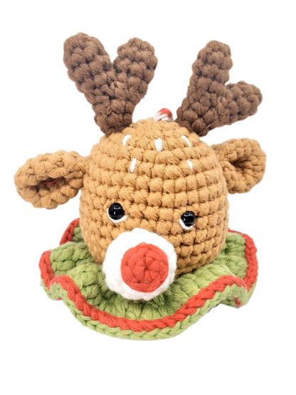 Reindeer Head Amigurumi Ornament – Jingly, Joyful & Ready to Lead the Sleigh