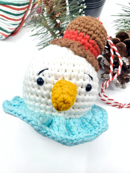Snowman Head Amigurumi Ornament – Jolly, Jingly & Ready to Delight ⛄🎄