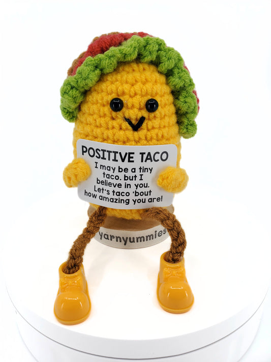 Taco 'Bout Positivity – Mini Taco Amigurumi with Stand