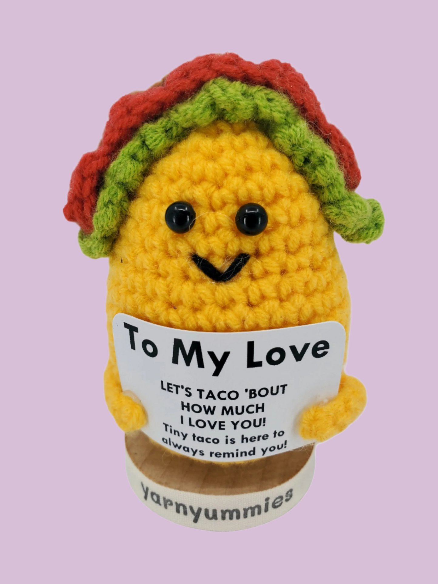 Love You Taco Much – Mini Taco Amigurumi with Stand
