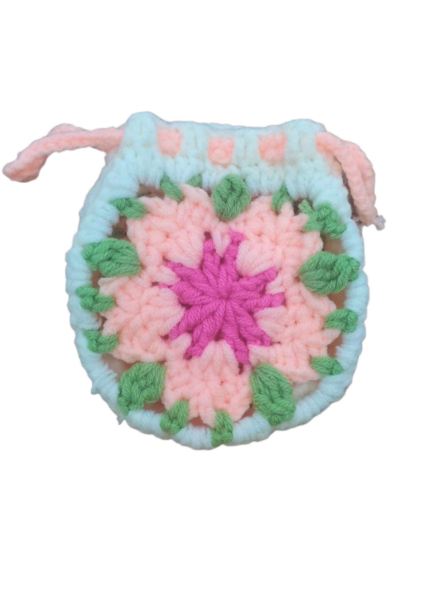Floral Mini Coin Purse - White & Pink