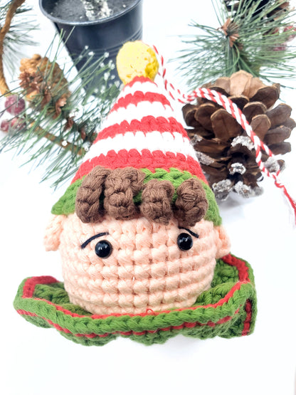Elf Head Amigurumi Ornament – Jingle All the Way to Joy 🔔