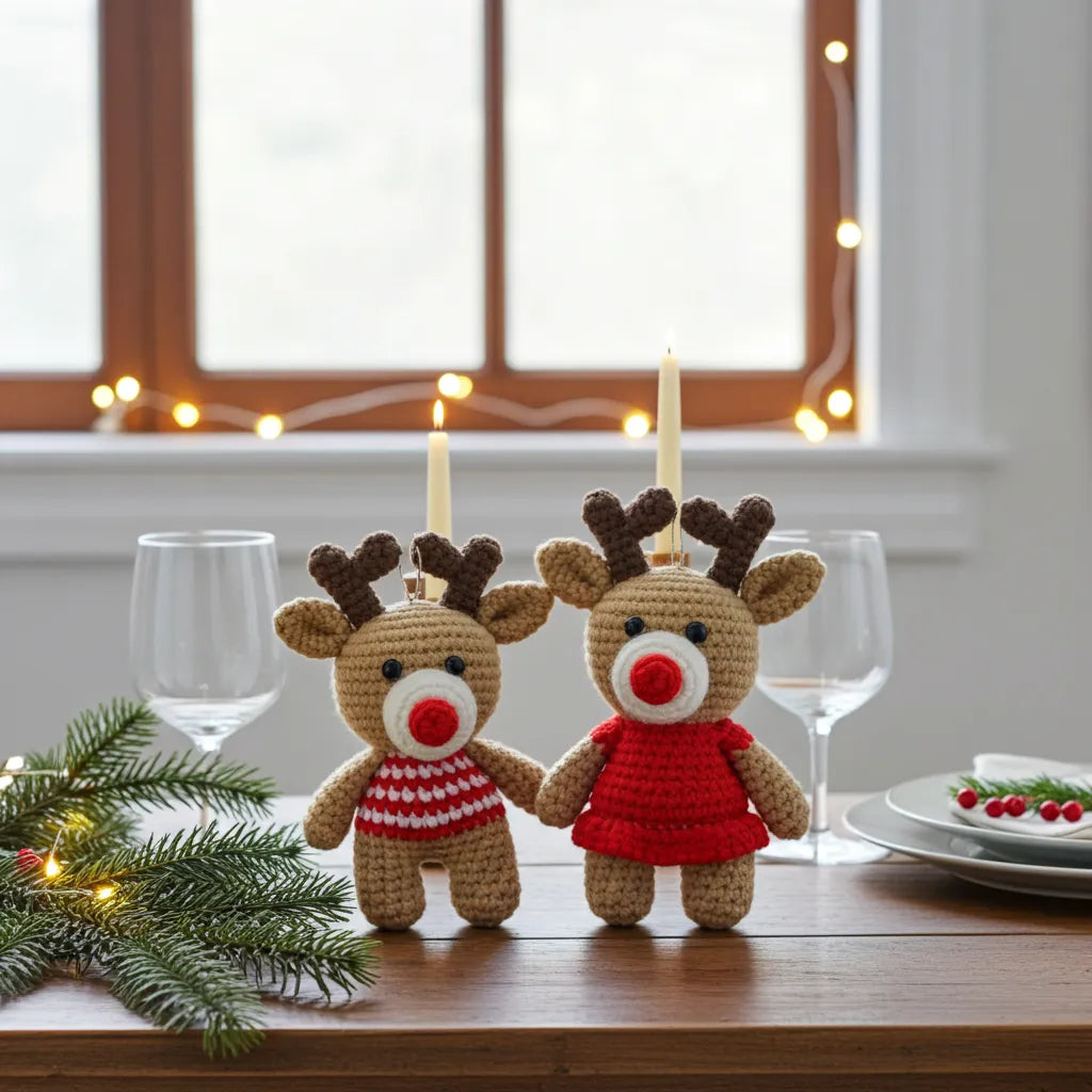 Reindeer Couple Amigurumi Set – A Whimsical Pair to Warm Your Holiday Heart 🦌 🎄