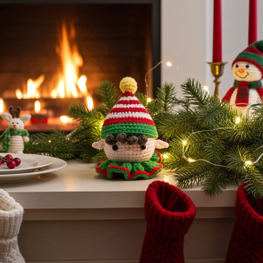 Elf Head Amigurumi Ornament – A Jolly Pop of Holiday Cheer 🎄