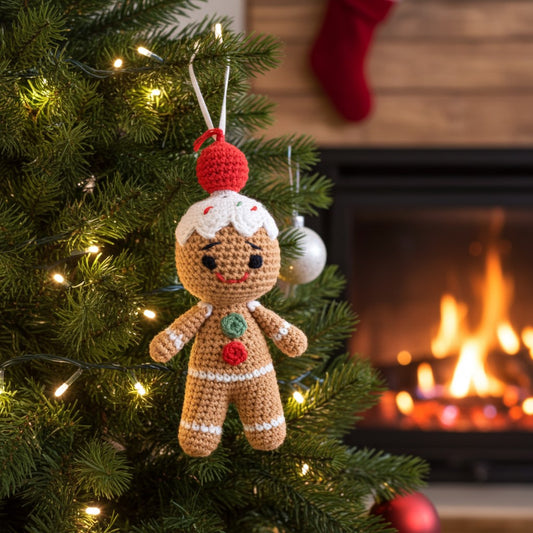 Gingerbread Man Amigurumi Ornament – Sweet, Soft & Full of Holiday Cheer 🍪🎄