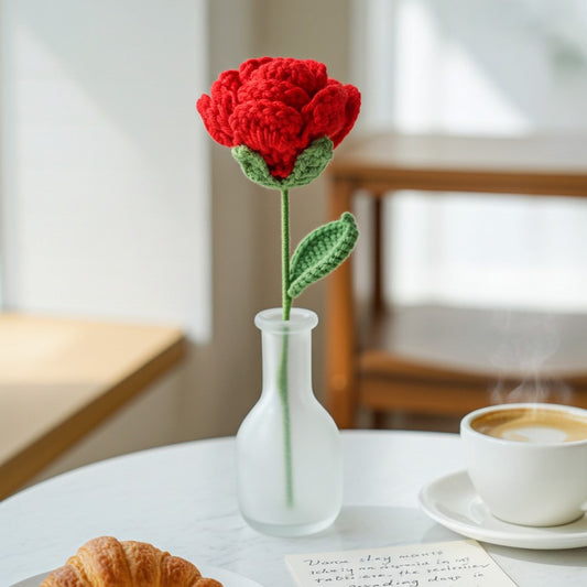 Crochet Flower - Red Rose