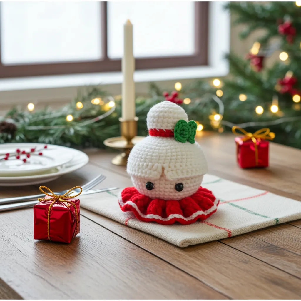 Mrs. Claus Amigurumi Ornament – Soft & Sweet Holiday Charm 👵✨