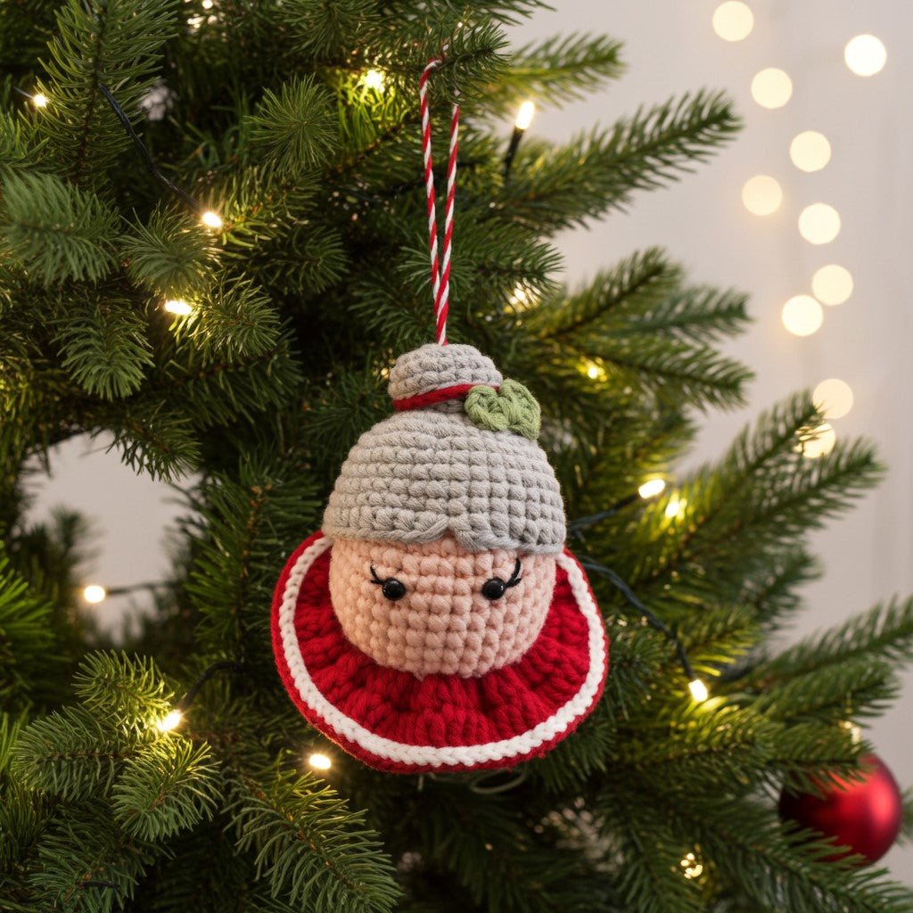 Mrs. Claus Amigurumi Ornament – The Heart of the Holidays 👵🎄