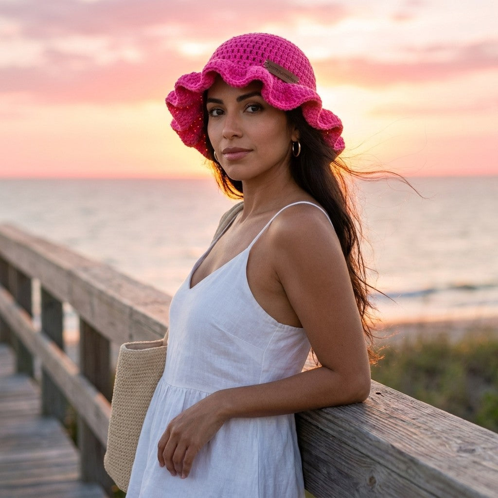 Ruffled Brim Bucket Hat - The "Perfect Hair Day" Hat That Actually Works
