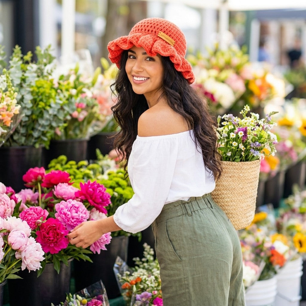 Ruffled Brim Bucket Hat - The "Perfect Hair Day" Hat That Actually Works