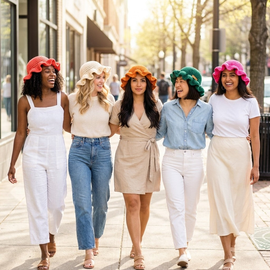 Ruffled Brim Bucket Hat - The "Perfect Hair Day" Hat That Actually Works