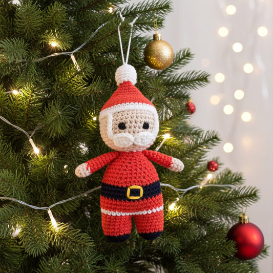 Baby's First Christmas Santa - Heirloom Cotton Ornament 🎅