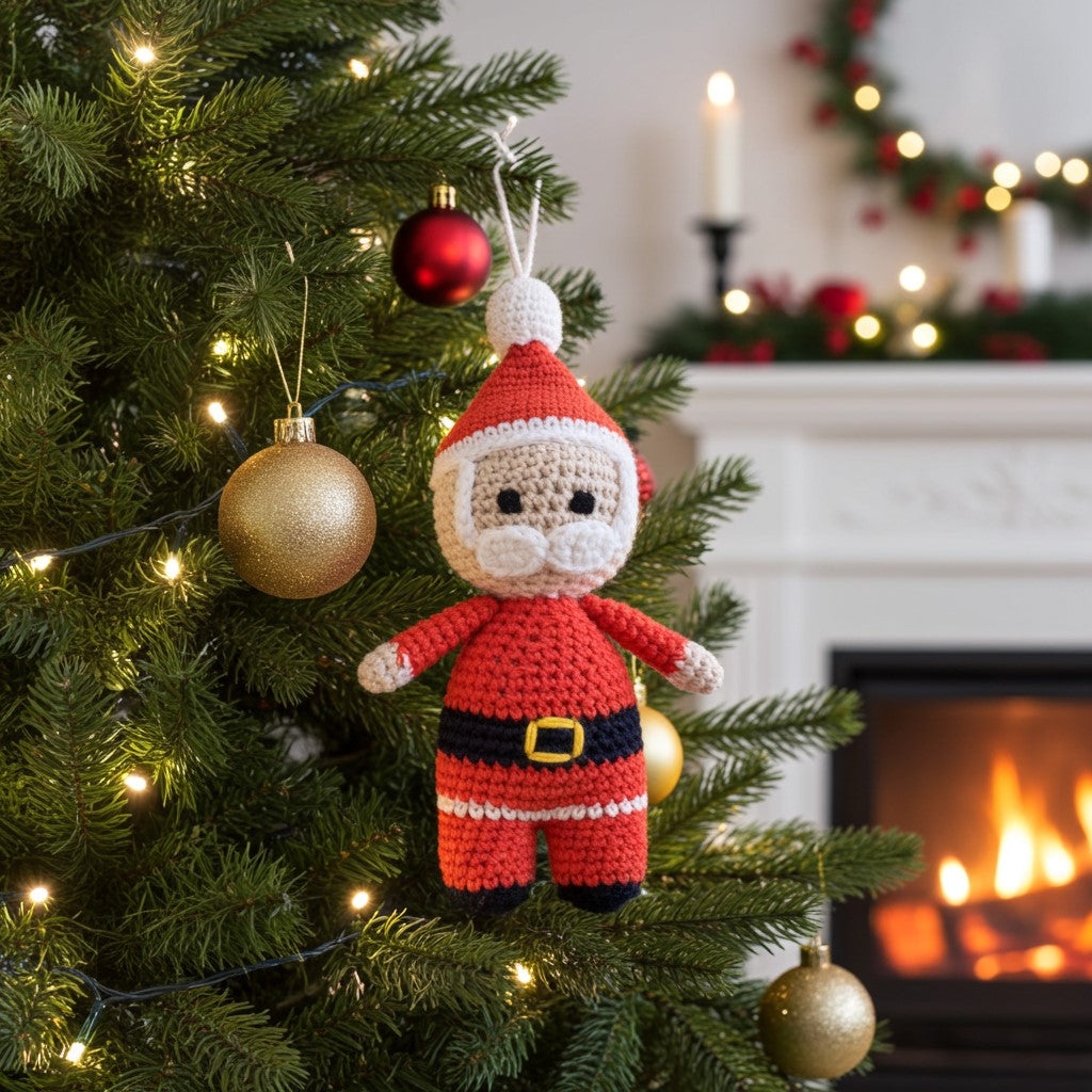 Baby's First Christmas Santa - Heirloom Cotton Ornament 🎅