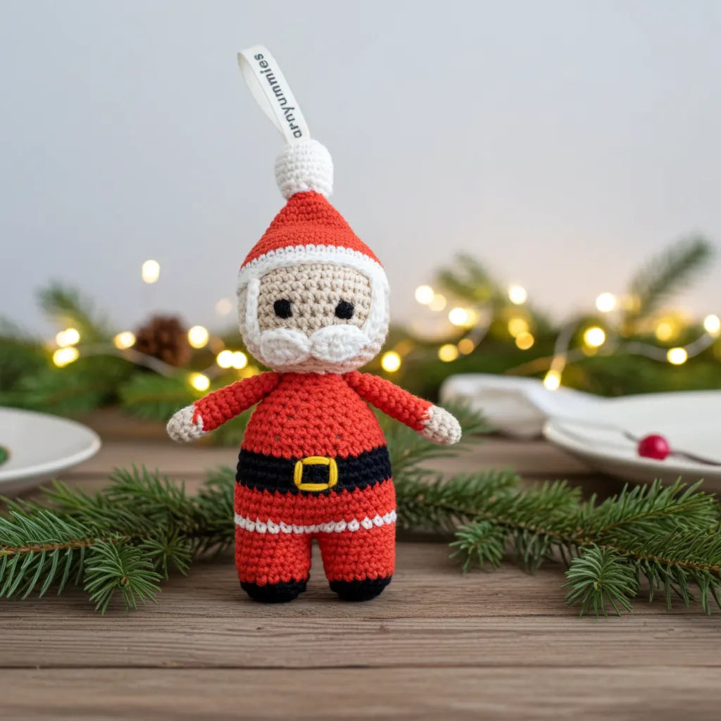 Baby's First Christmas Santa - Heirloom Cotton Ornament 🎅