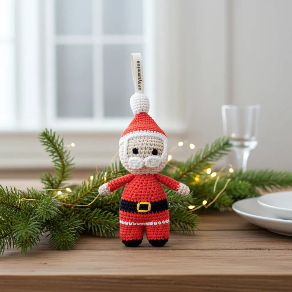 Baby's First Christmas Santa - Heirloom Cotton Ornament 🎅