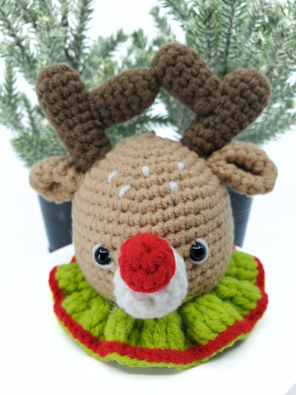 Reindeer Head Amigurumi Ornament – Cozy, Classic & Full of Holiday Cheer 🦌🎄