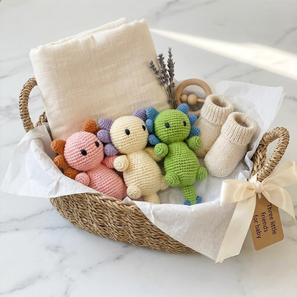 Axolotl Rattle Gift Set — All 3 Colors