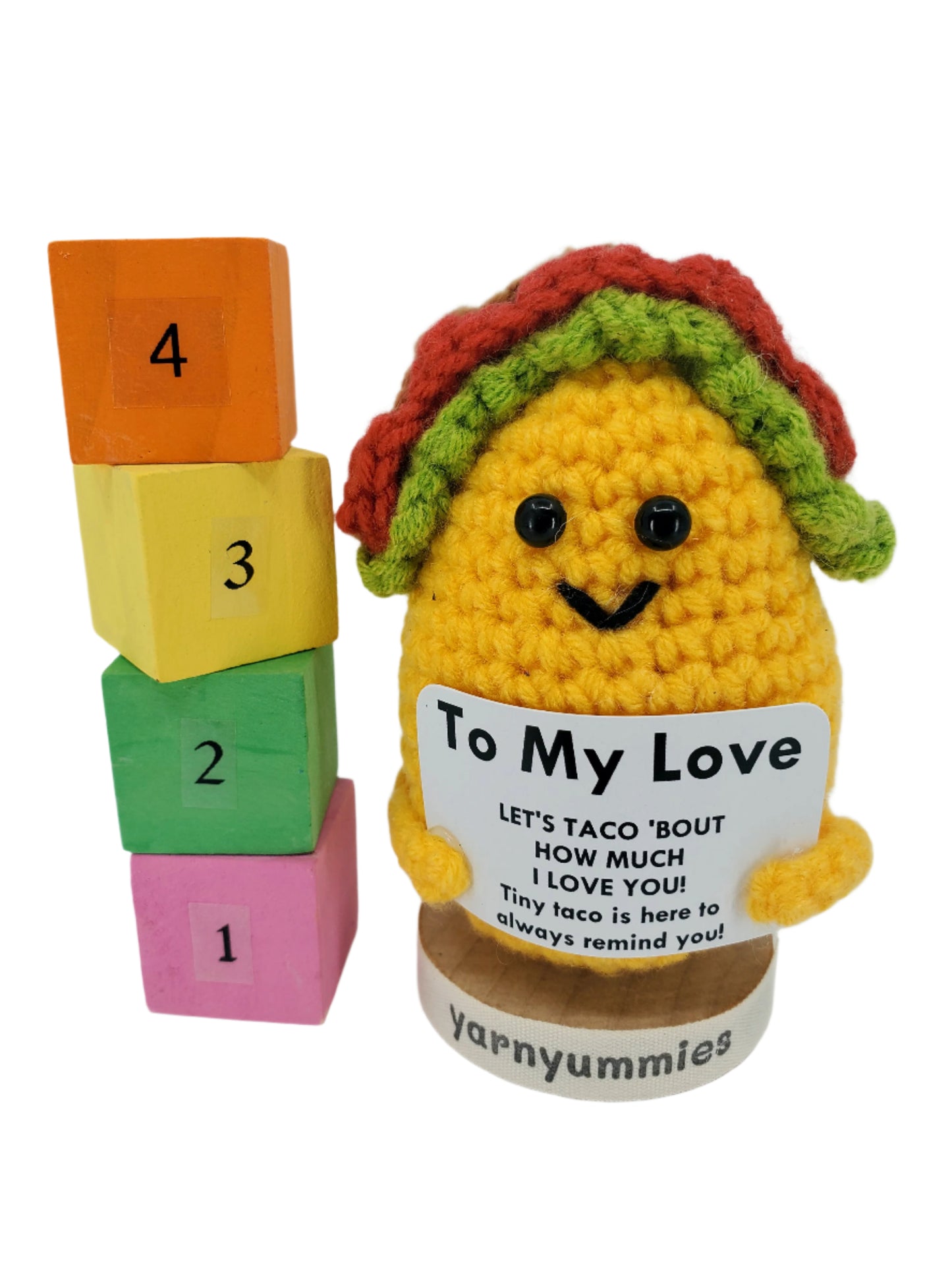 Love You Taco Much – Mini Taco Amigurumi with Stand