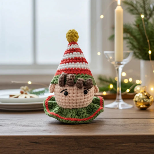 Elf Head Amigurumi Ornament – Jingle All the Way to Joy 🔔