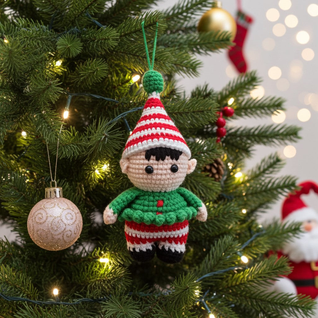 Full-Body Christmas Elf Amigurumi – A Cheerful Classic in Red & Green 🎄
