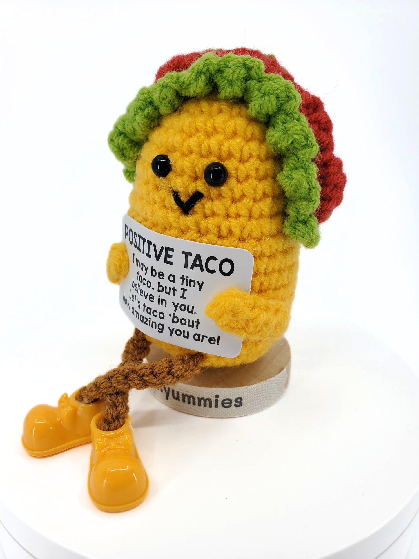 Taco 'Bout Positivity – Mini Taco Amigurumi with Stand