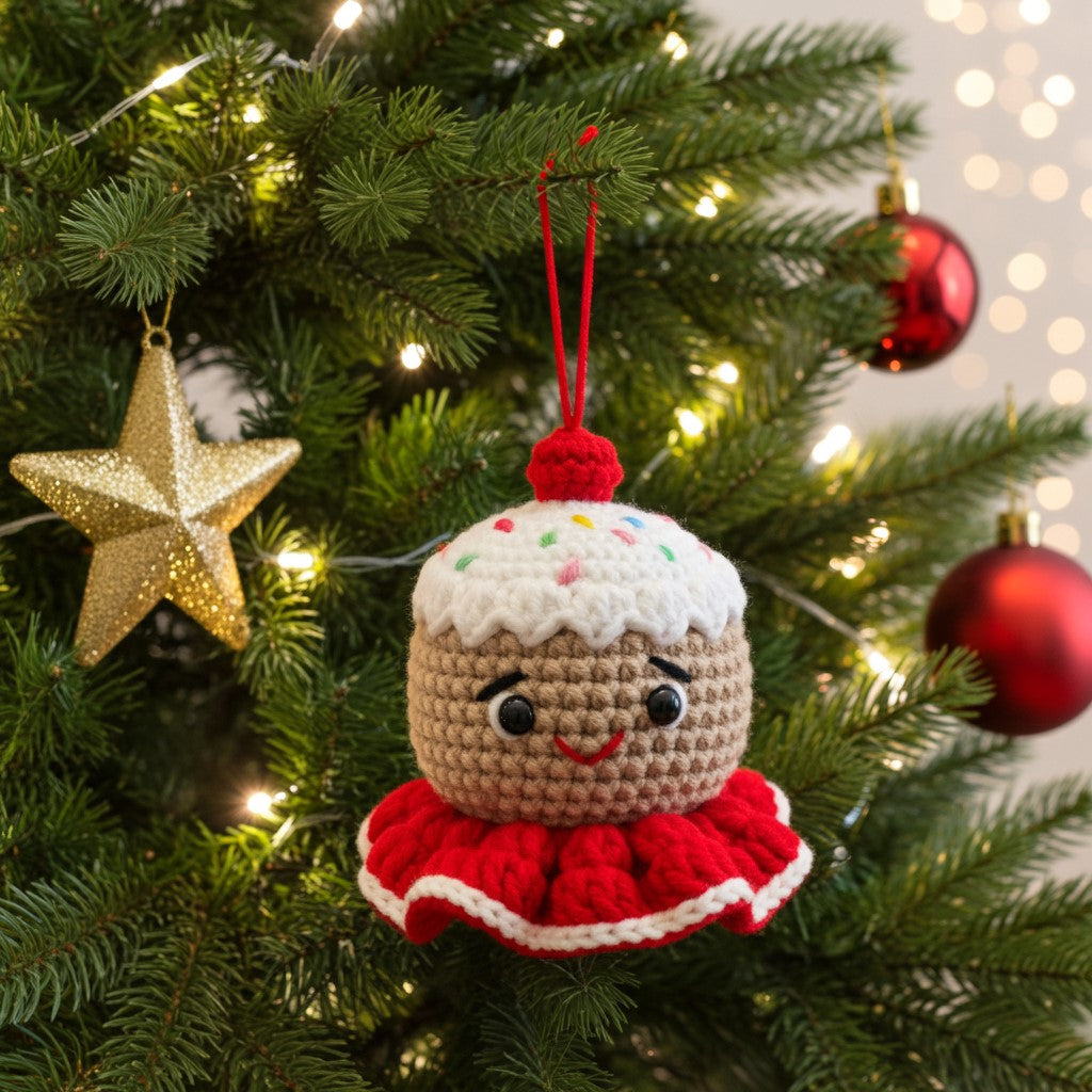 Gingerbread Head Amigurumi Ornament – A Sweet Smile for Your Tree or Tabletop 🍪🎄