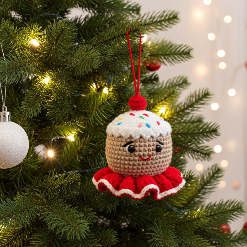 Gingerbread Head Amigurumi Ornament – A Sweet Smile for Your Tree or Tabletop 🍪🎄
