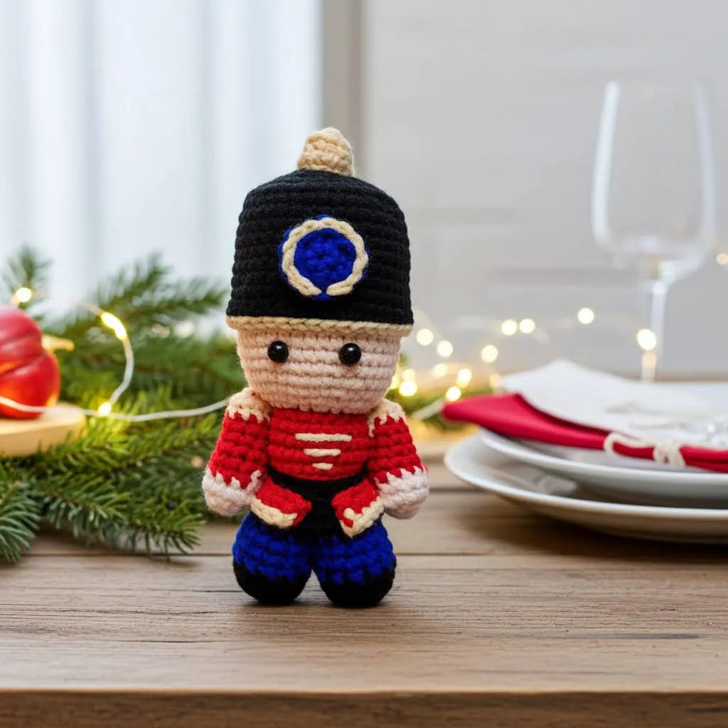 Nutcracker Amigurumi Ornament – Bold, Bright & Ready to Stand Guard 🎁