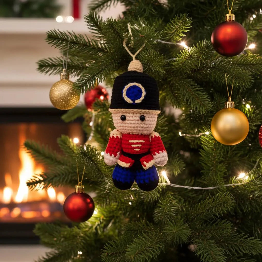 Nutcracker Amigurumi Ornament – Bold, Bright & Ready to Stand Guard 🎁