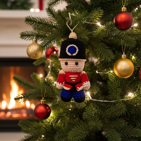 Nutcracker Amigurumi Ornament – Bold, Bright & Ready to Stand Guard 🎁